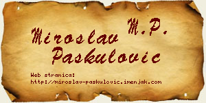 Miroslav Paskulović vizit kartica